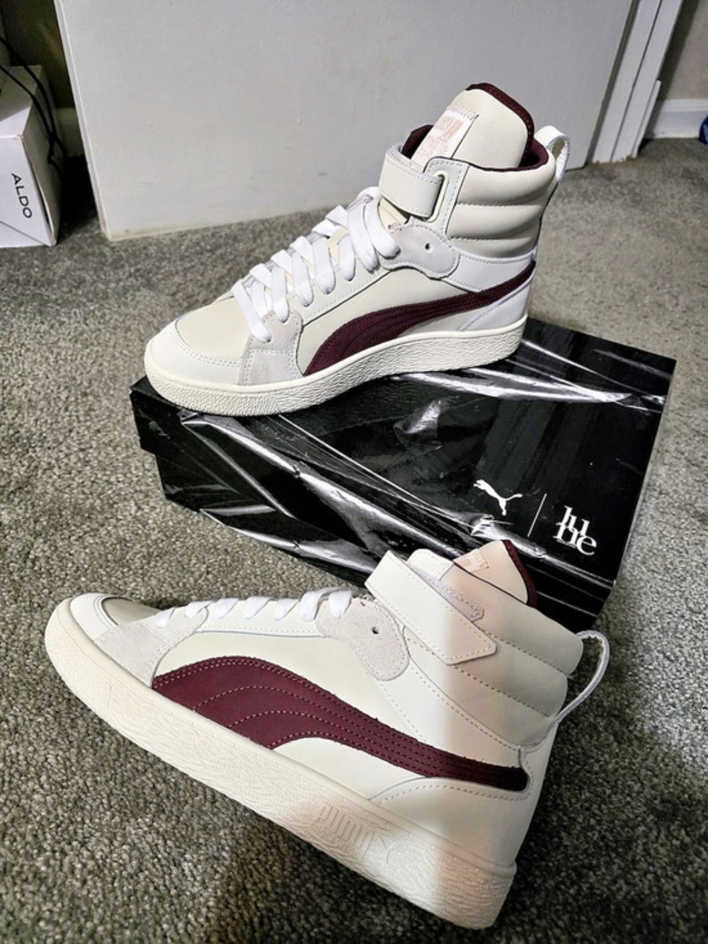 Puma x June Ambrose: Ralph Sampson Mid in Whisper White - Aubergine NIB - Picture 8 of 12